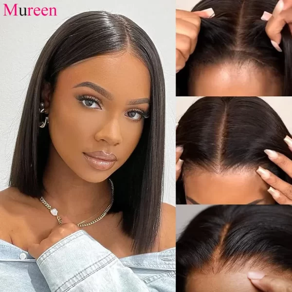 250% Density Straight Wear And Go Glueless Bob Wig For Women Ready To Go Human Hair Wigs 4x4 Lace Closure Wig Human Hair